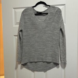 Gray V-Neck Knit Sweater - Brand: LOFT